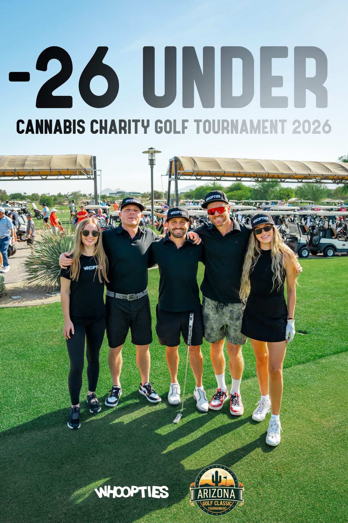 Whoopties team finishing 26 under at the 2026 Arizona Golf Classic cannabis charity golf tournament
